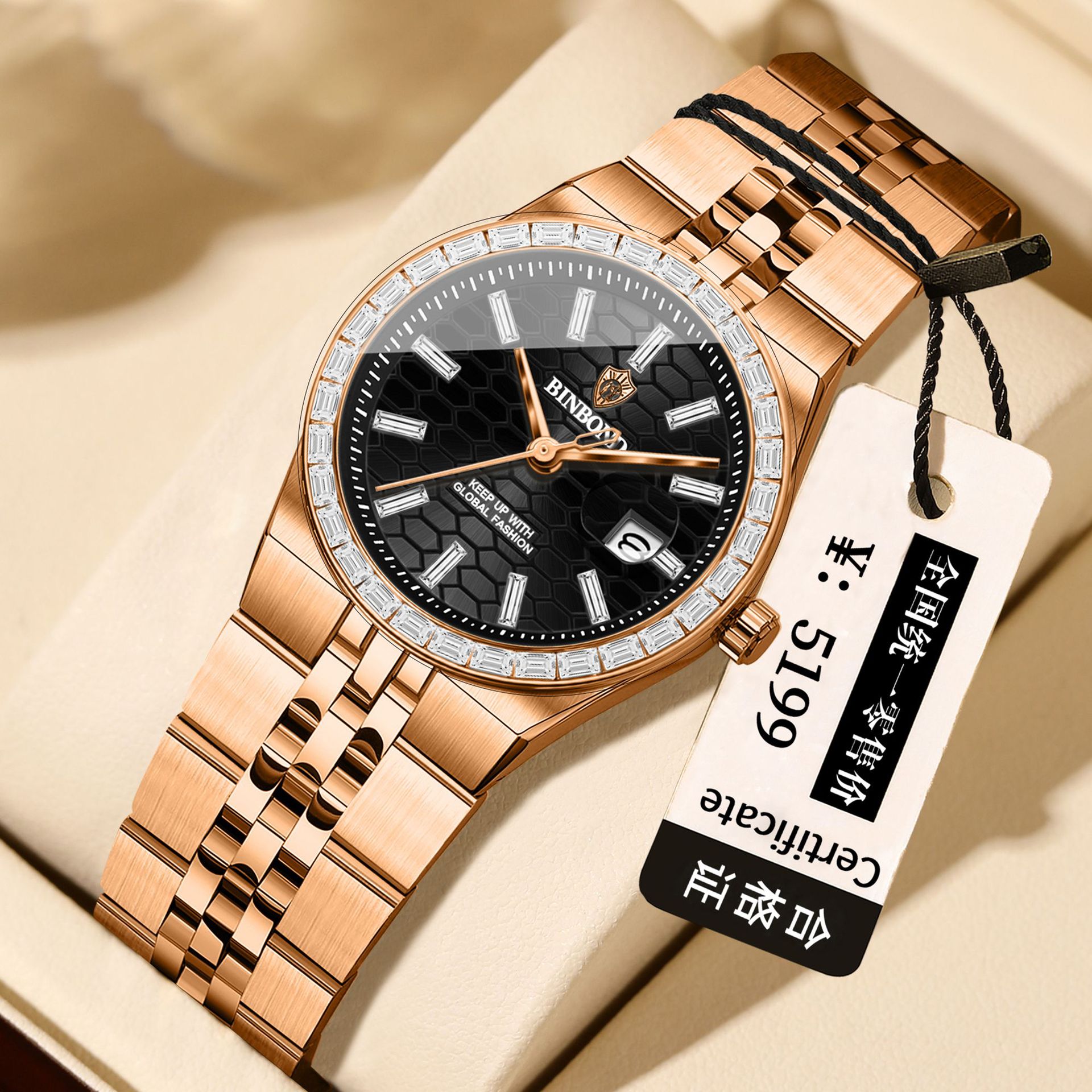 Stainless Bracelet Diver - BINBOND Nuovo 7272 Orologio da Donna